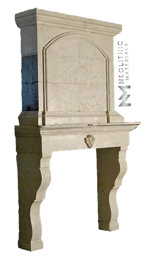 Limestone Fireplace Mantel - Image 2